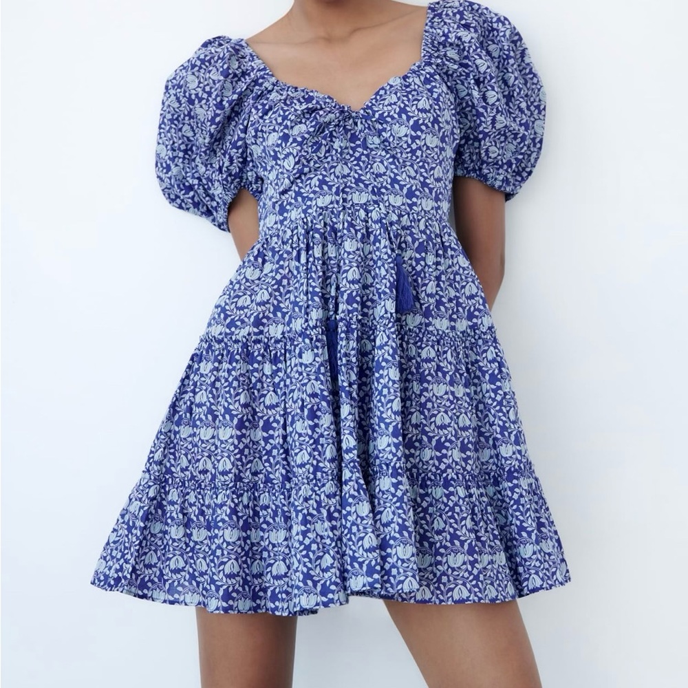 Zara blue mini dress size small/ S. NWT!